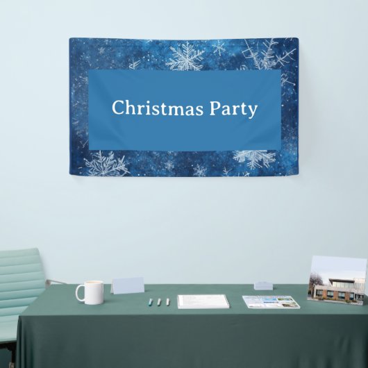 Blauwe kerstsnowflake spandoek (Beurs)