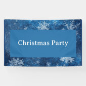 Blauwe kerstsnowflake spandoek (Horizontaal)