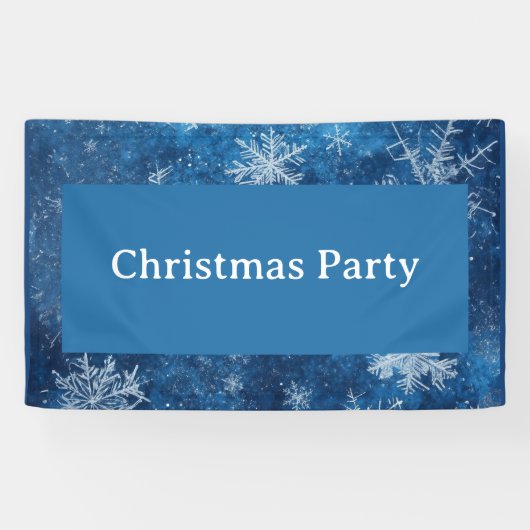 Blauwe kerstsnowflake spandoek (Horizontaal)
