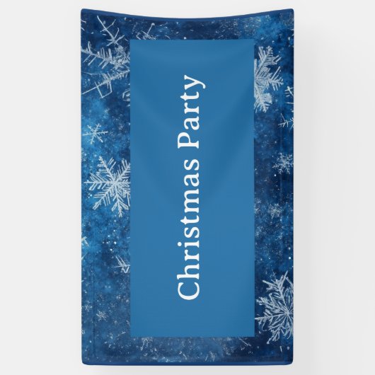 Blauwe kerstsnowflake spandoek (Verticaal)