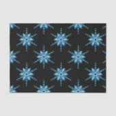 Blauwe kerstsnowflake tissuepapier (Voorkant)