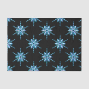 Blauwe kerstsnowflake tissuepapier