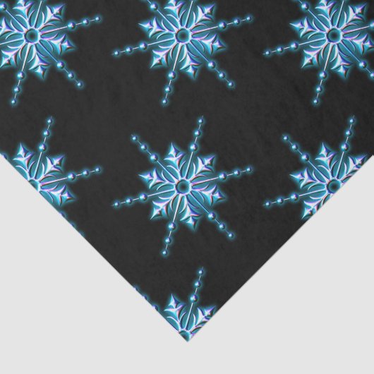 Blauwe kerstsnowflake tissuepapier (Detail)