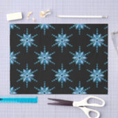 Blauwe kerstsnowflake tissuepapier (Craft)