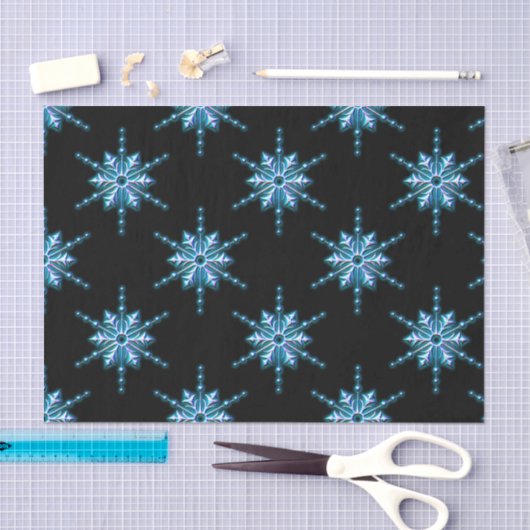 Blauwe kerstsnowflake tissuepapier (Craft)