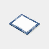 Blauwe kerstsnowflakes Aangepaste notities Post-it® Notes (Schuin)