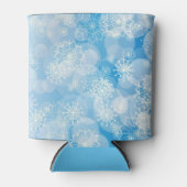 Blauwe kerstsnowflakes blikjeskoeler (Voorkant)
