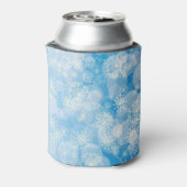 Blauwe kerstsnowflakes blikjeskoeler (Blikje Achterkant)