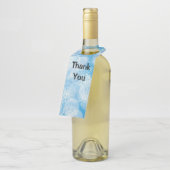 Blauwe kerstsnowflakes flessenhanger (Schuin)