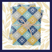 Blauwe kerstsnowflakes inpakpapier vel