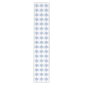 Blauwe kerstsnowflakes medium tafelloper (Voorkant)