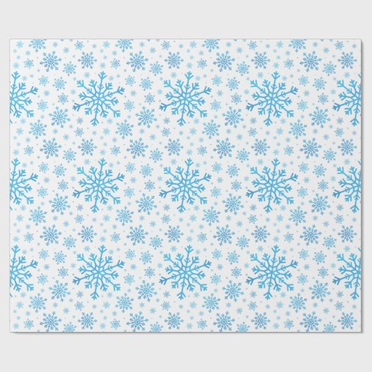 blauwe kerstsnowflakes op de winter cadeaupapier (Vlak)
