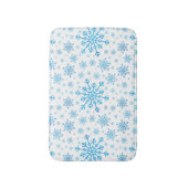 blauwe kerstsnowflakes op winterwit badmat (Voorkant Verticaal)