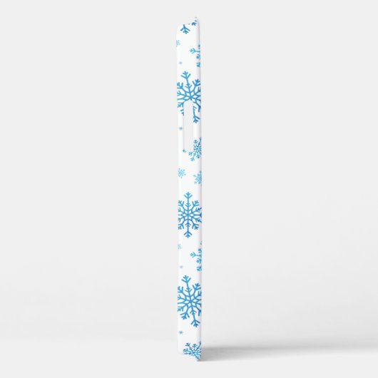  blauwe kerstsnowflakes op winterwit Case-Mate iPhone case (Achterkant / Rechts)