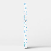  blauwe kerstsnowflakes op winterwit Case-Mate iPhone case (Achterkant / Links)
