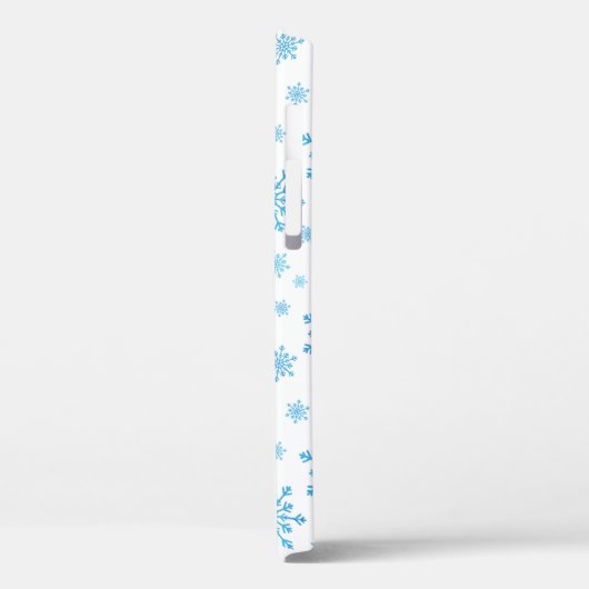  blauwe kerstsnowflakes op winterwit Case-Mate iPhone case (Achterkant / Links)