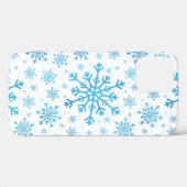 blauwe kerstsnowflakes op winterwit Case-Mate iPhone case (Achterkant (horizontaal))