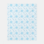  blauwe kerstsnowflakes op winterwit fleece deken (Voorkant)