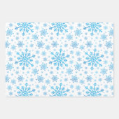  blauwe kerstsnowflakes op winterwit inpakpapier vel (Voorkant 3)