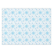  blauwe kerstsnowflakes op winterwit tafelkleed (Voorkant (Horizontaal))