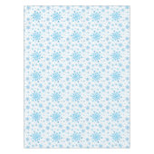  blauwe kerstsnowflakes op winterwit tafelkleed (Voorkant)
