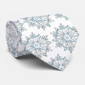 Blauwe kerstsnowflakes, winterblizzard Patroon Stropdas (Opgerold)