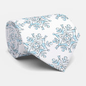 Blauwe kerstsnowflakes, winterblizzard Patroon Stropdas (Opgerold)