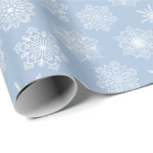 Blauwe kerstsnowflakes WinterFeestdagen Cadeaupapier (Rol Hoek)