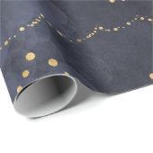 Blauwe Kerstsprookjes Elegant Kerstfeest Cadeaupapier (Rol Hoek)