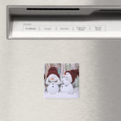 Blauwe kerststaart Snowman Magneet (Insitu (Vaatwasser))