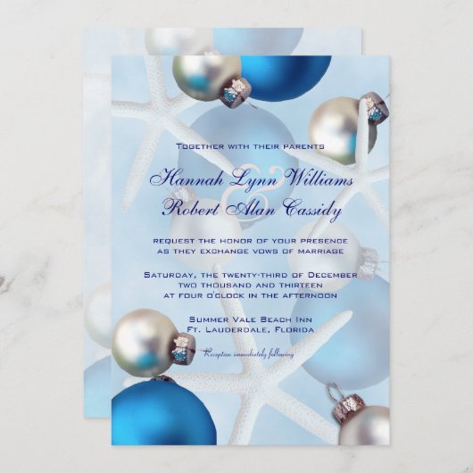 Blauwe kerststaarvis uitnodigen voor Tropisch huwe Kaart (Voorkant / Achterkant)