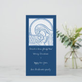 Blauwe Kerststal Feestdagenkaart (Staand voorkant)