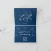 Blauwe Kerststal met de 3 Wijzen Feestdagen Kaart (Binnen)