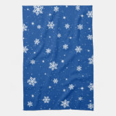 Blauwe kerststars Snowflakes Patroon Theedoek (Verticaal)