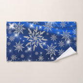 Blauwe kerststerren met witte ijskristal bad handdoek (Handdoek)