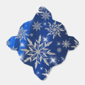 Blauwe kerststerren met witte ijskristal bedankdoosjes (Uitgevouwen)