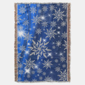 Blauwe kerststerren met witte ijskristal deken (Voorkant Verticaal)