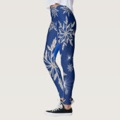 Blauwe kerststerren met witte ijskristal leggings (Links)