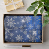 Blauwe kerststerren met witte ijskristal tissuepapier (Geschenk)