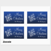 Blauwe Kerststickers Rechthoekige Sticker (Vel)