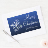 Blauwe Kerststickers Rechthoekige Sticker (Envelop)