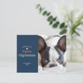 Blauwe kersttaart feestdagenkaart (Staand voorkant)