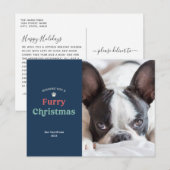 Blauwe kersttaart feestdagenkaart (Voorkant / Achterkant)