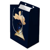 Blauwe kersttaarten medium cadeauzakje (Achterkant Gekanteld)