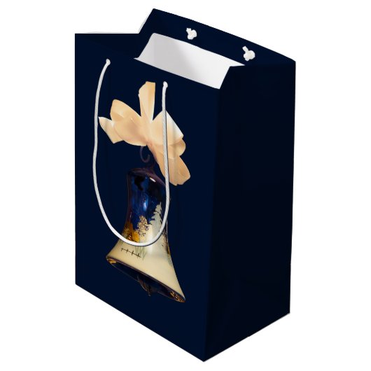 Blauwe kersttaarten medium cadeauzakje (Achterkant Gekanteld)