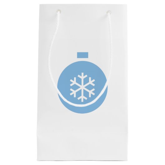 Blauwe kersttas met cadeau klein cadeauzakje (Voorkant)