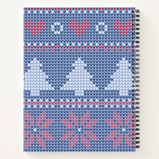 Blauwe kersttricot notitieboek (Achterkant)