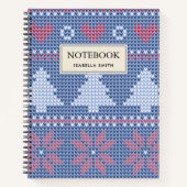 Blauwe kersttricot notitieboek (Voorkant)