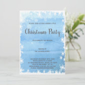 Blauwe kerstuitnodigingen kaart (Staand voorkant)