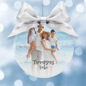 Blauwe Kerstvakantie Vreugde Foto Strand Zand Doll Ornament